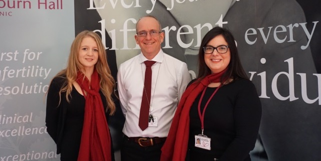 Embryologists Jemma Clarke, Martyn Blayney and Laura Jameson