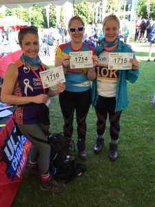 Jo, Rowena and Annika at the start of the 100km challenge.