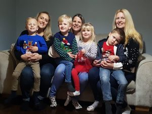 2019 Christmas sofa selfie - IVF treatment brings three little kings