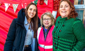 Katie Rees and Angela Leach with Linda Harrison from Wickford at Christmas