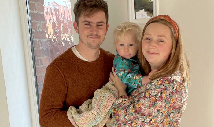 Eloise with husband Ian and their daughter