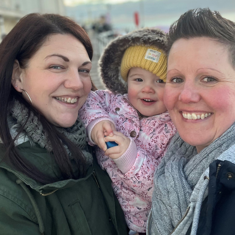 Lucy and Shelley with Evie important to own her IVF story