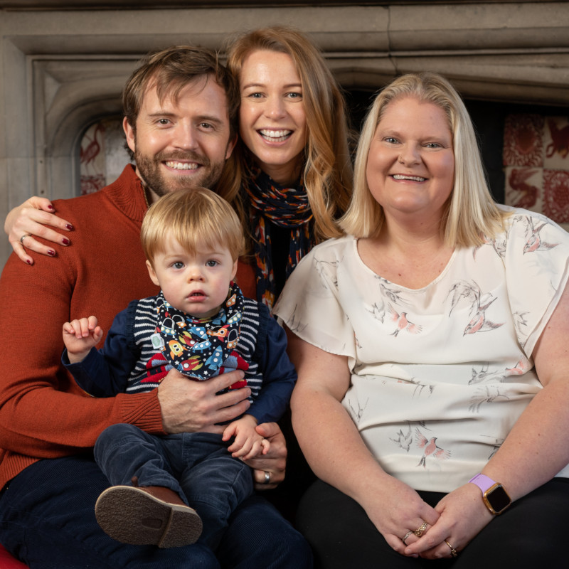 Claire, Alex and Robin with Louise Brown