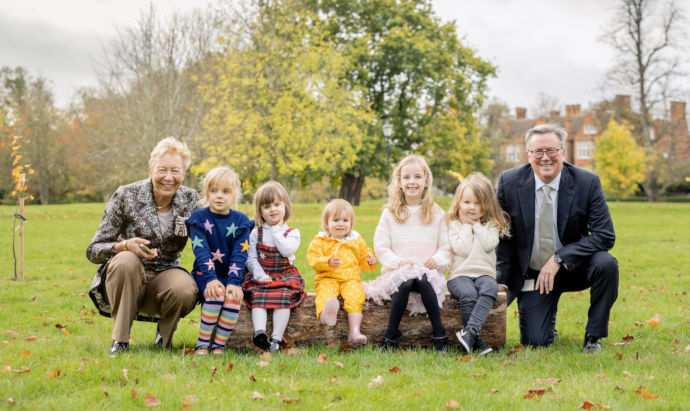 Lord-Lieutenant of Cambridgeshire with Mike Macnamee and five little Elizabeths (web)