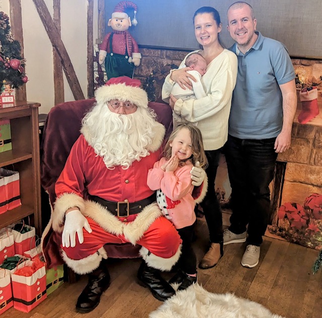 Matt and Laura with Elle and Louis (and Father Christmas)