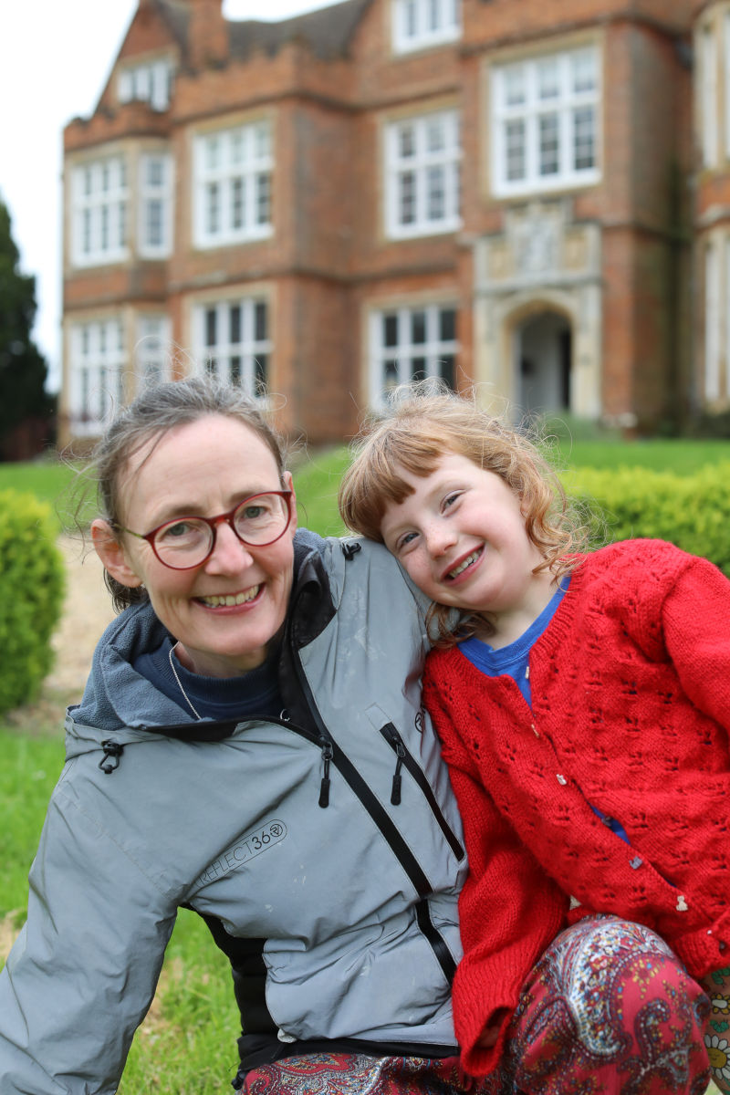Helen and her daughter outside Bourn Hall